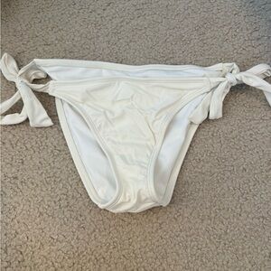 White Tie-Side Bikini Bottom
